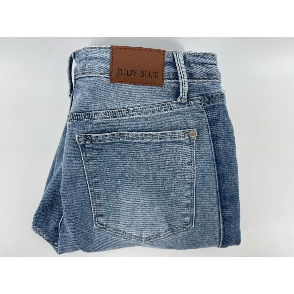 Judy Blue High Rise Vintage Wash Side Panel Detail Slim Fit  Sz 11/30‎ Fray Hem
